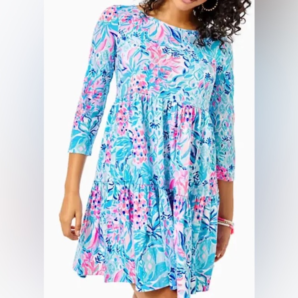 Lilly Pulitzer Geanna Dress • Size Large • Vibrant Printed Shift • Resort Wear